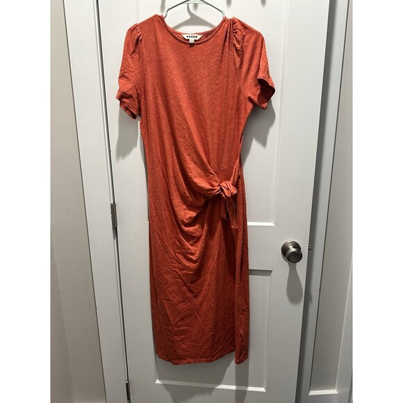 Boden Knot Front Jersey Midi Dress Women's 10 Short Sleeve Modest - Picture 1 of 4